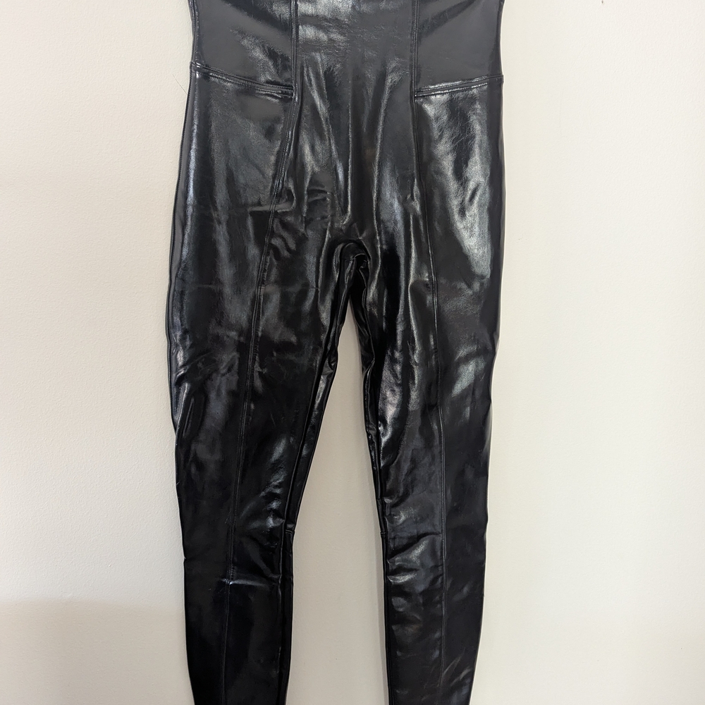SPANX Black Faux Leather Leggings